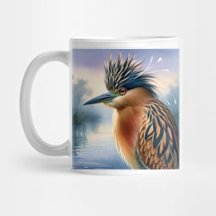 Colorful Nankeen Night-Heron - Watercolor Bird Mug